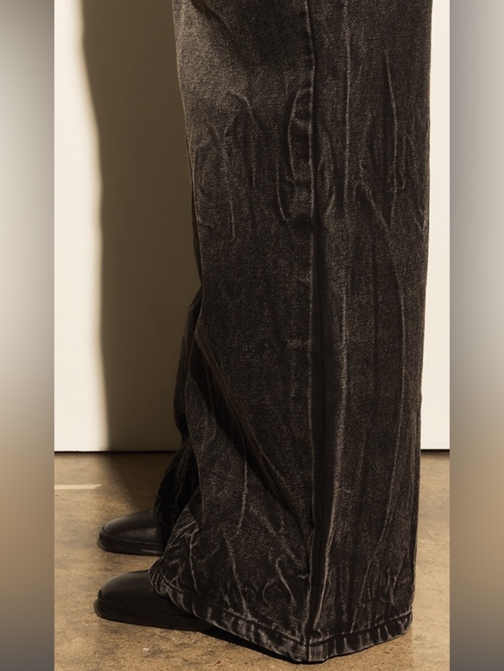 Morale V2 Black Vein Baggy Wide Leg Heavy Weight Denim Jeans Size Small 28x29